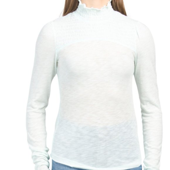 NWT FREE PEOPLE CAROLINE AQUA SLEEVE TOP - Picture 1 of 7